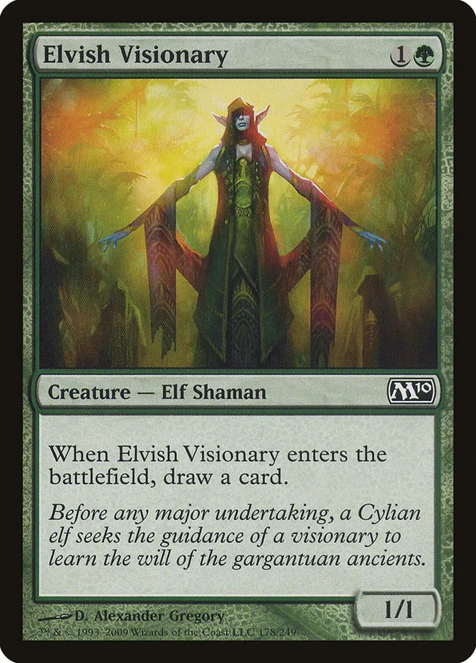 2009 Magic 2010 Elvish Visionary common #178 common card image