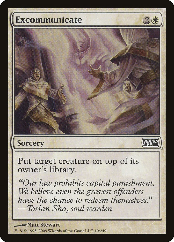 2009 Magic 2010 Excommunicate common #10 common card image