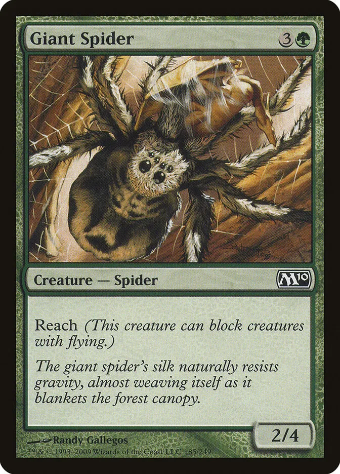 2009 Magic 2010 Giant Spider common #185 common card image