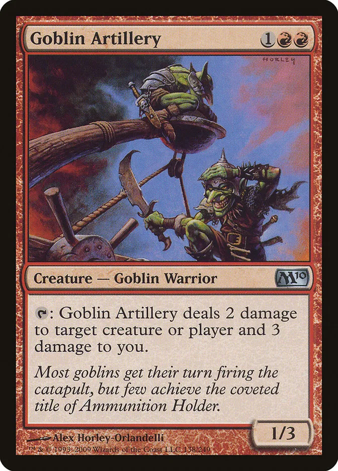 2009 Magic 2010 Goblin Artillery #138 uncommon card image