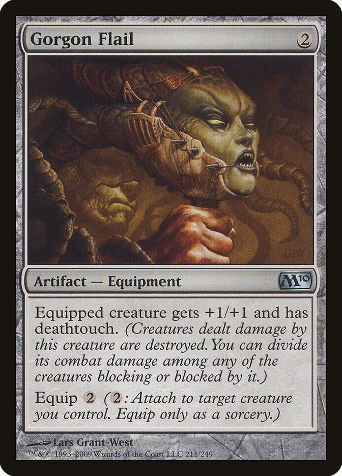 2009 Magic 2010 Gorgon Flail uncommon #211 uncommon card image
