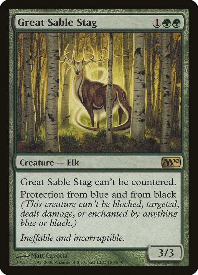 2009 Magic 2010 Great Sable Stag #186 rare card image