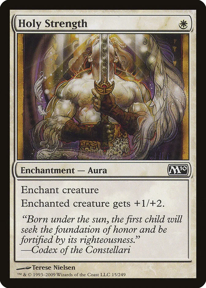 2009 Magic 2010 Holy Strength common #15 common card image