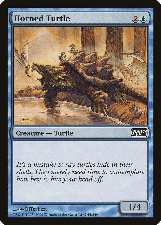 2009 Magic 2010 Horned Turtle common #55 common card image