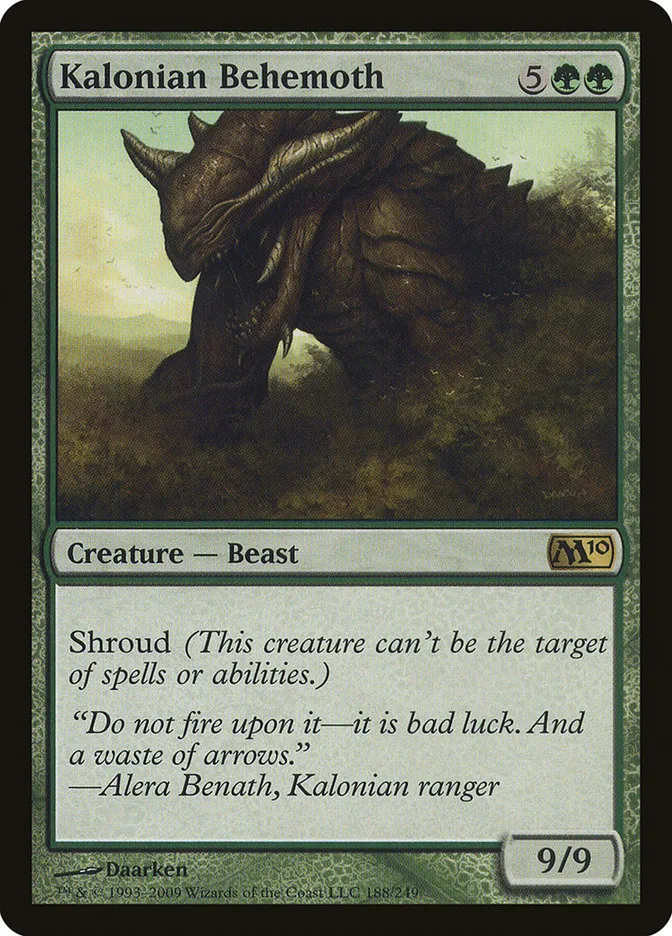 2009 Magic 2010 Kalonian Behemoth rare #188 rare card image