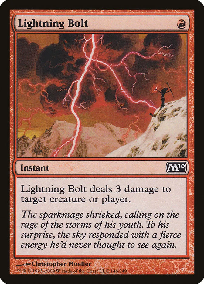 2009 Magic 2010 Lightning Bolt common #146 common card image