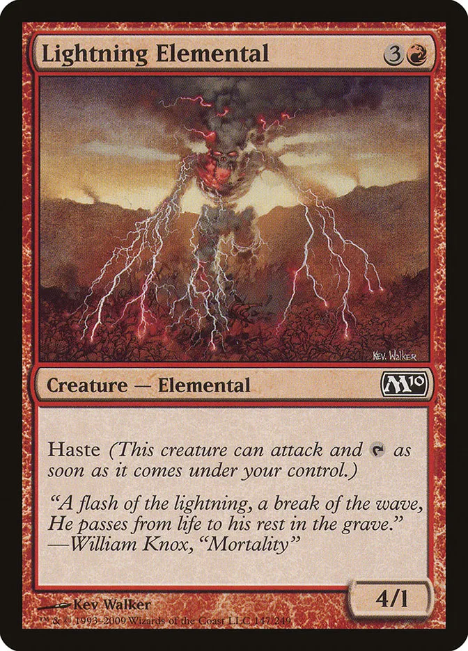 2009 Magic 2010 Lightning Elemental common #147 common card image