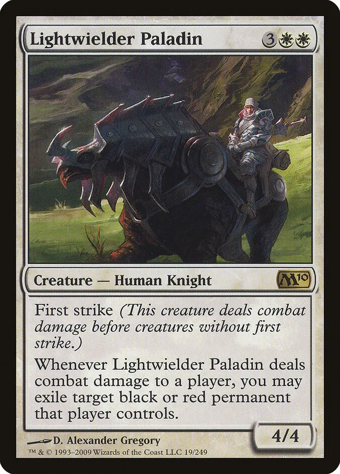 2009 Magic 2010 Lightwielder Paladin rare #19 rare card image