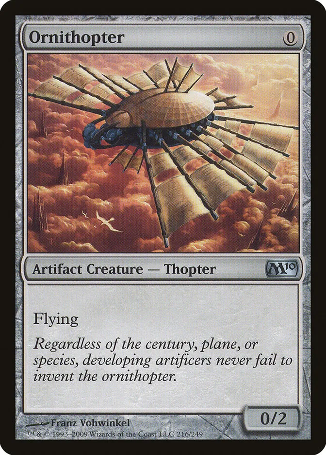 2009 Magic 2010 Ornithopter uncommon #216 uncommon card image