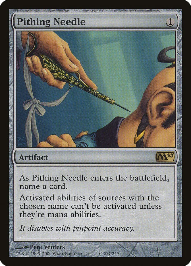 2009 Magic 2010 Pithing Needle rare #217 rare card image