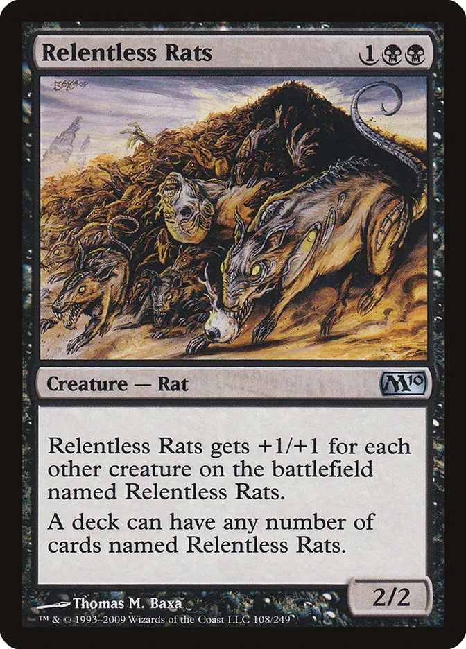 2009 Magic 2010 Relentless Rats uncommon #108 uncommon card image