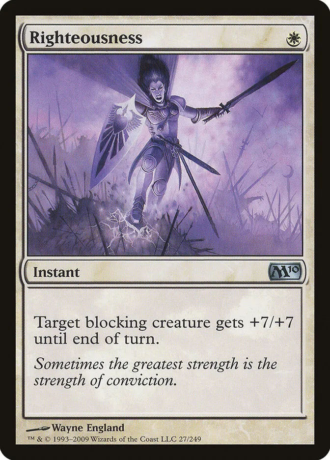 2009 Magic 2010 Righteousness uncommon #27 uncommon card image