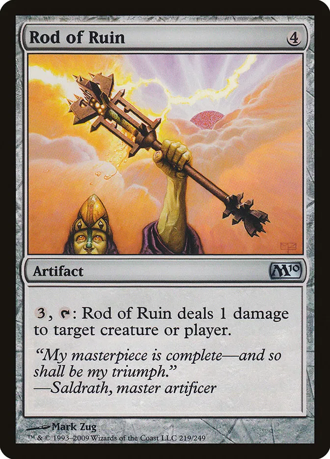 2009 Magic 2010 Rod of Ruin #219 uncommon card image