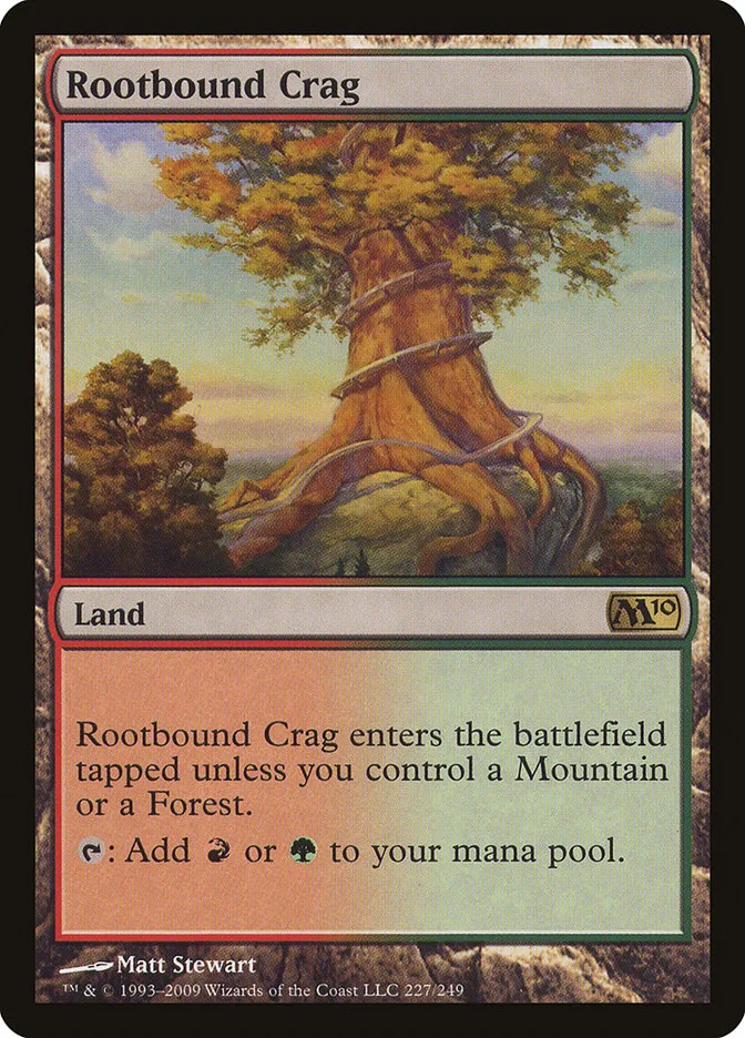 2009 Magic 2010 Rootbound Crag rare #227 rare card image