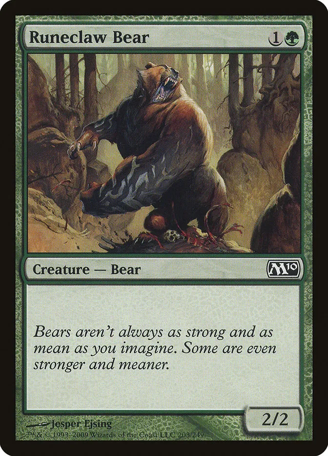 2009 Magic 2010 Runeclaw Bear common #203 common card image