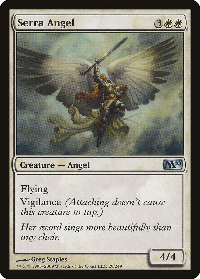 2009 Magic 2010 Serra Angel uncommon #29 uncommon card image
