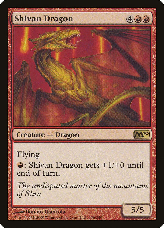 2009 Magic 2010 Shivan Dragon rare #156 rare card image