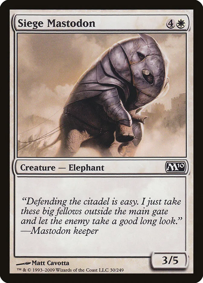2009 Magic 2010 Siege Mastodon #30 common card image