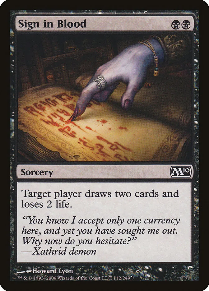 2009 Magic 2010 Sign in Blood #112 common card image