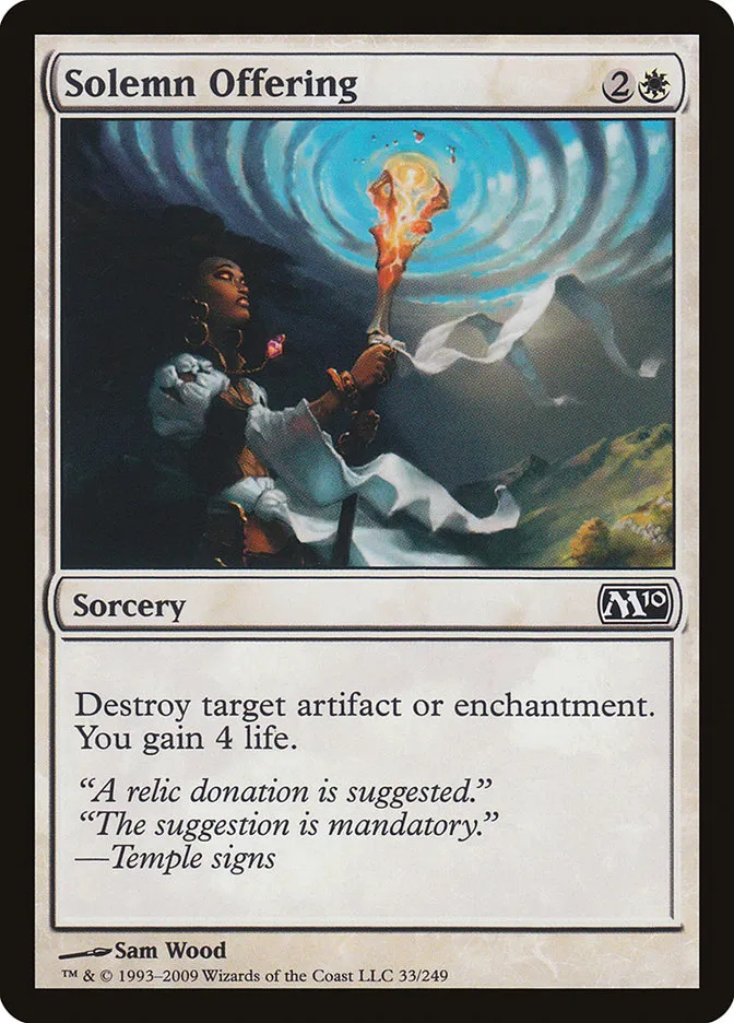 2009 Magic 2010 Solemn Offering common #33 common card image
