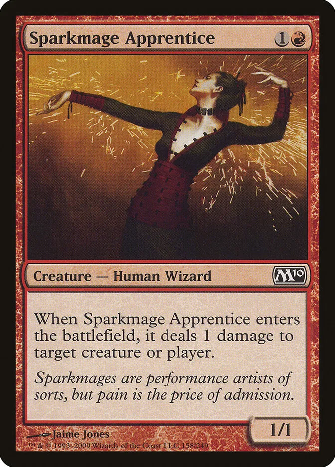 2009 Magic 2010 Sparkmage Apprentice common #158 common card image