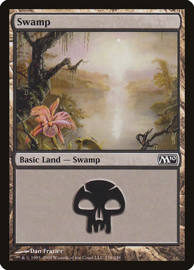 2009 Magic 2010 Swamp common #238 common card image