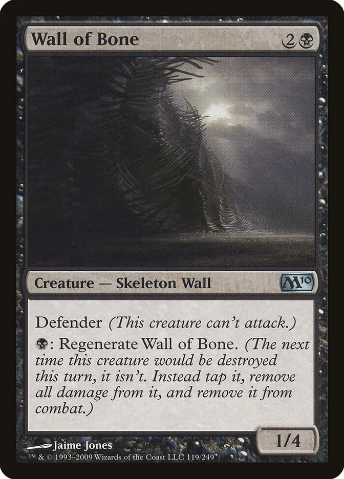 2009 Magic 2010 Wall of Bone #119 uncommon card image