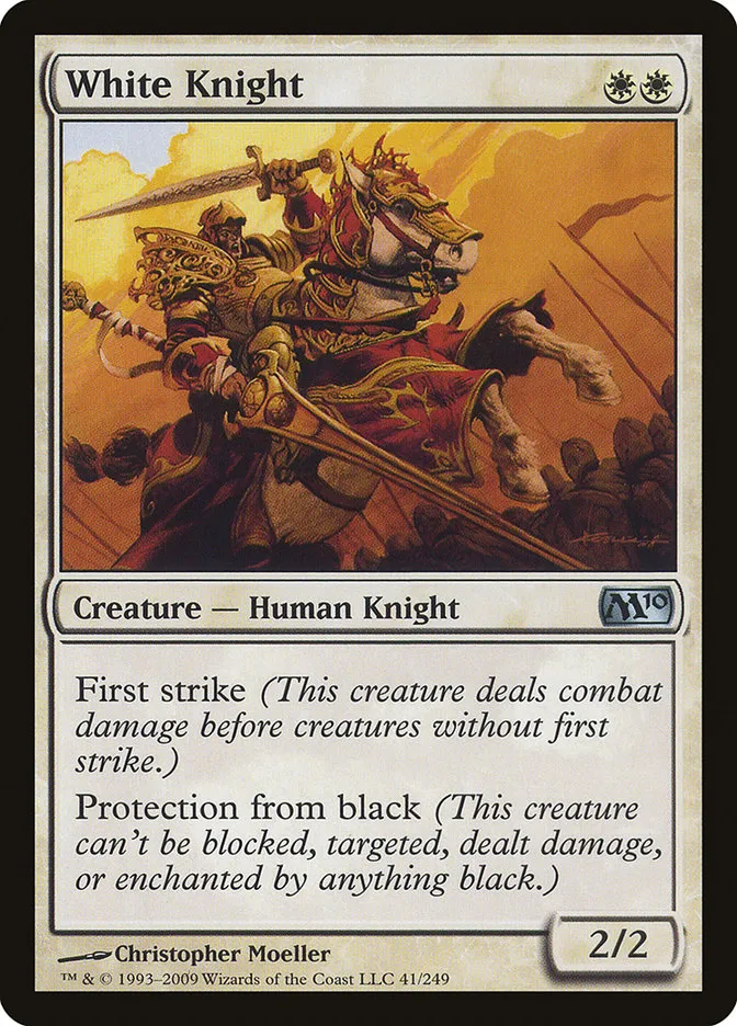 2009 Magic 2010 White Knight uncommon #41 uncommon card image