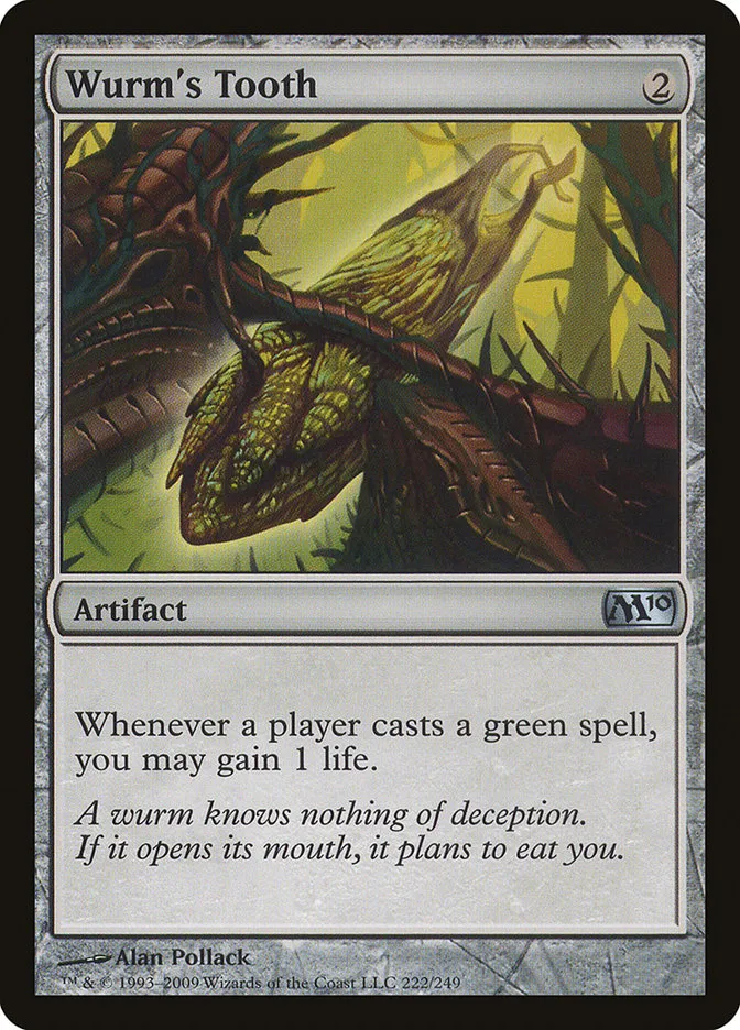 2009 Magic 2010 Wurm's Tooth uncommon #222 uncommon card image