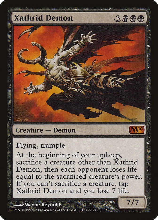 2009 Magic 2010 Xathrid Demon mythic #122 mythic card image