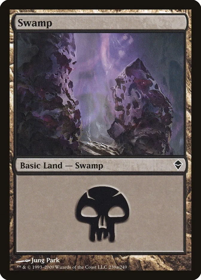 2009 Zendikar Swamp common #239a common card image