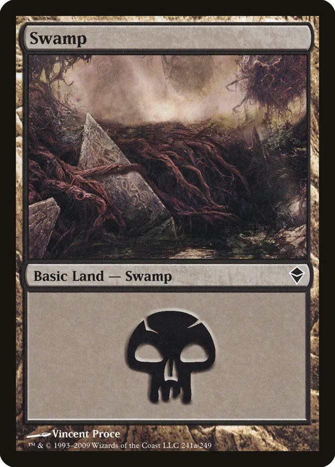 2009 Zendikar Swamp common #241a common card image