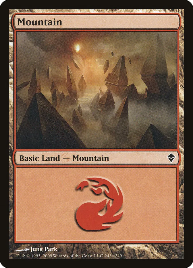 2009 Zendikar Mountain common #243a common card image