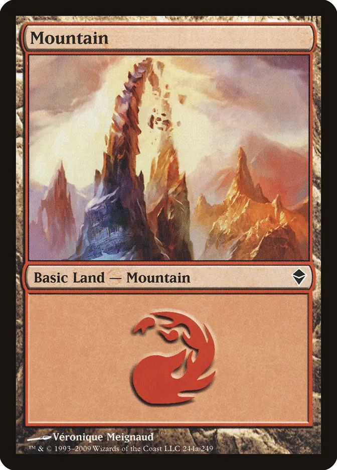 2009 Zendikar Mountain common #244a common card image