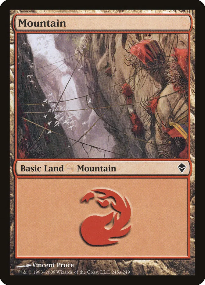 2009 Zendikar Mountain common #245a common card image