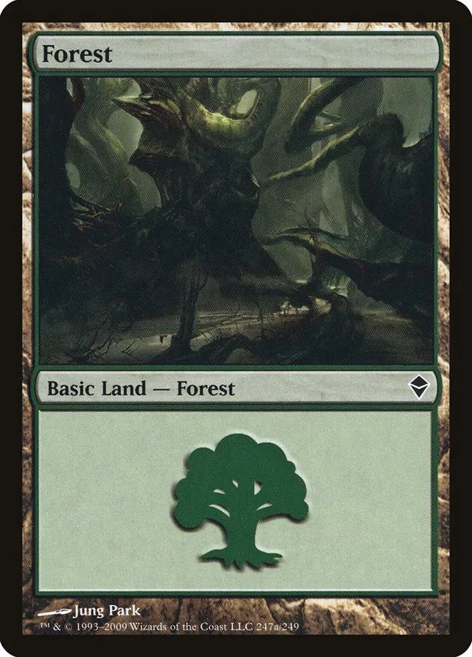 2009 Zendikar Forest common #247a common card image