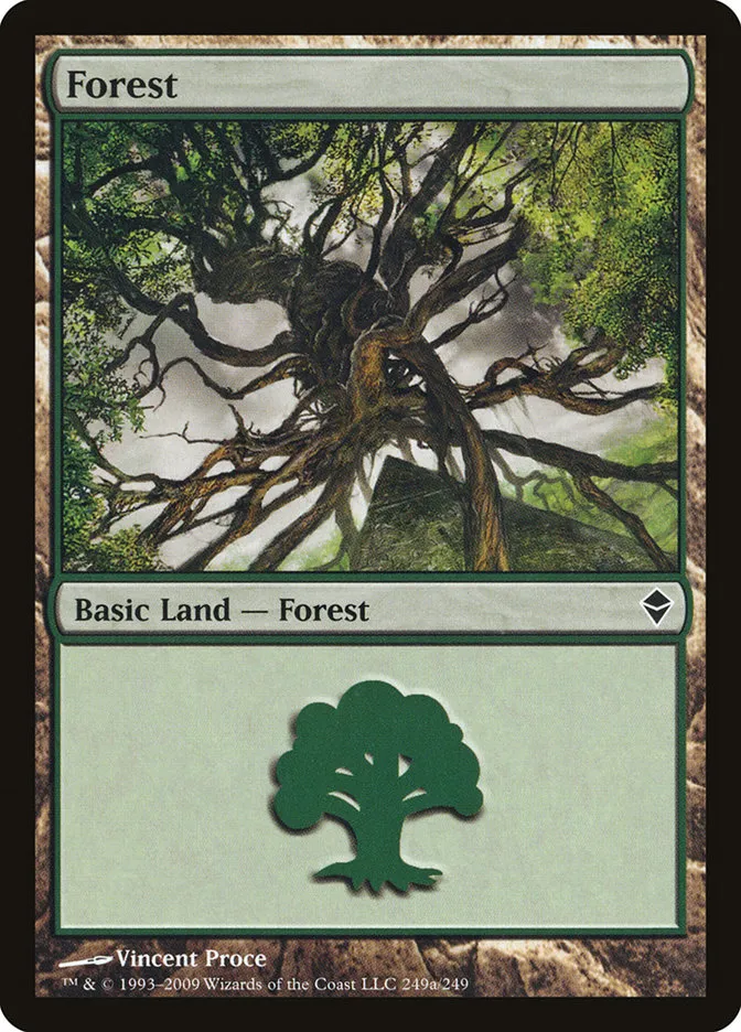 2009 Zendikar Forest common #249a common card image