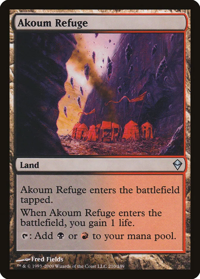 2009 Zendikar Akoum Refuge #210 uncommon card image