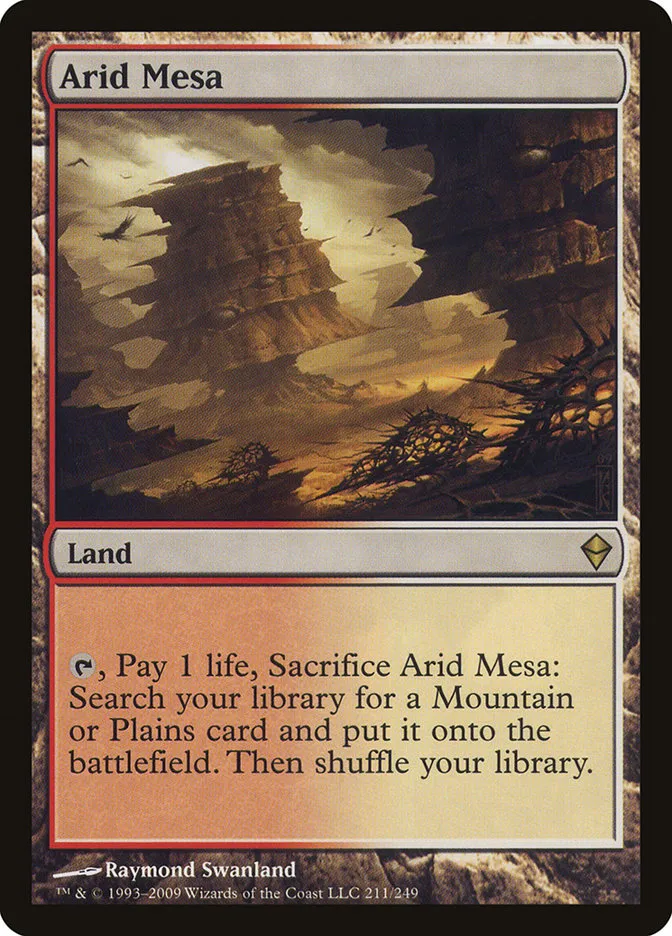 2009 Zendikar Arid Mesa [Foil] rare #211 rare card image