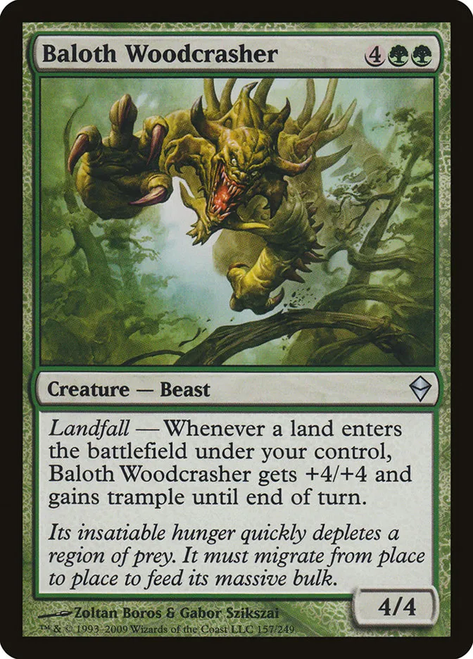 2009 Zendikar Baloth Woodcrasher #157 uncommon card image