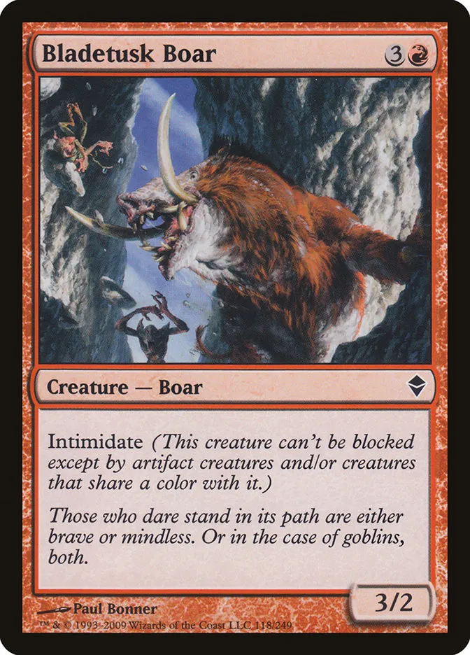 2009 Zendikar Bladetusk Boar #118 common card image