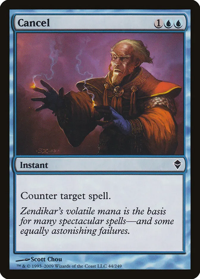 2009 Zendikar Cancel common #44 common card image