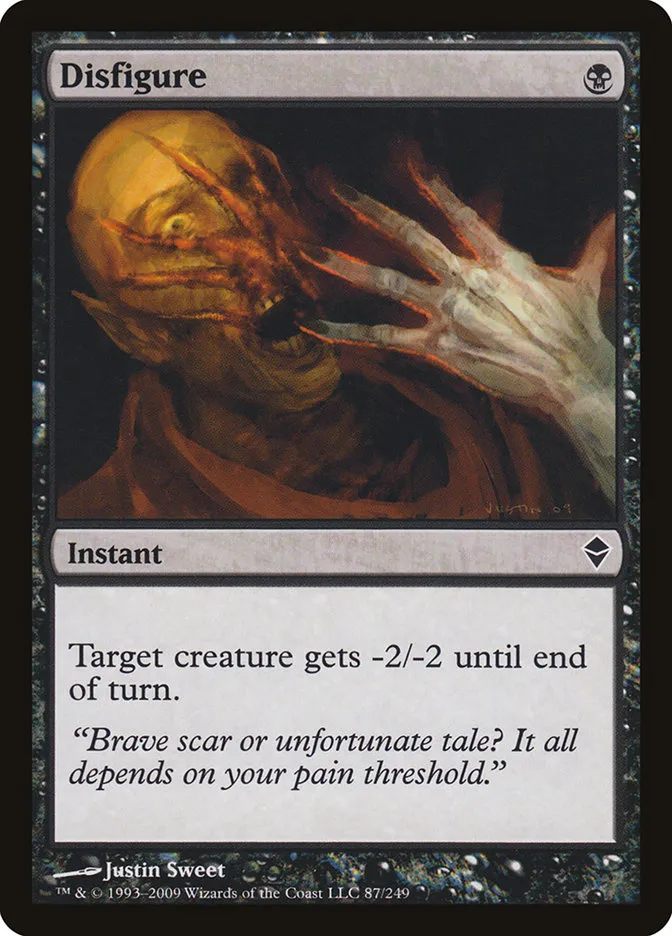 2009 Zendikar Disfigure common #87 common card image