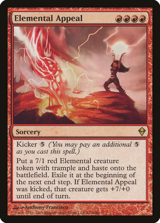 2009 Zendikar Elemental Appeal rare #123 rare card image