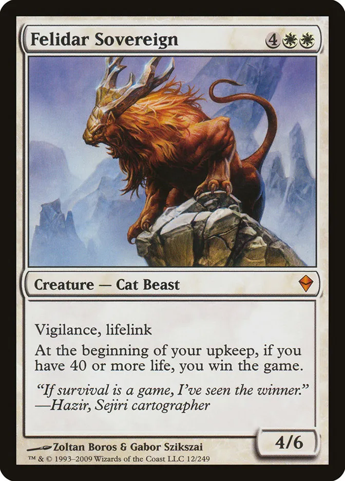 2009 Zendikar Felidar Sovereign mythic #12 mythic card image