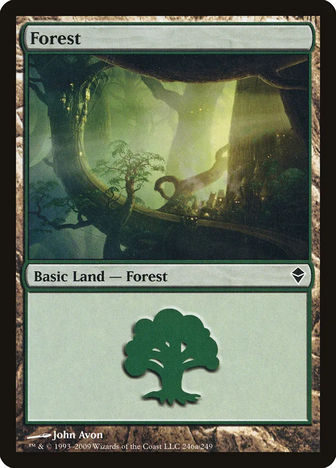 2009 Zendikar Forest common #246a common card image