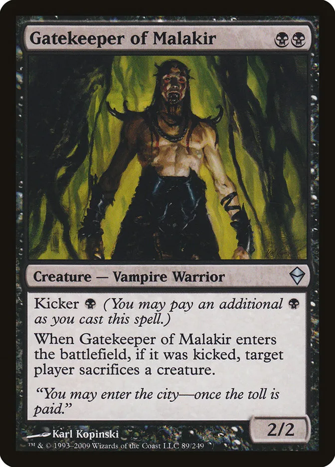 2009 Zendikar Gatekeeper of Malakir uncommon #89 uncommon card image