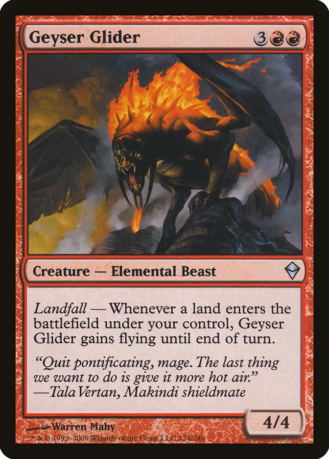 2009 Zendikar Geyser Glider #124 uncommon card image