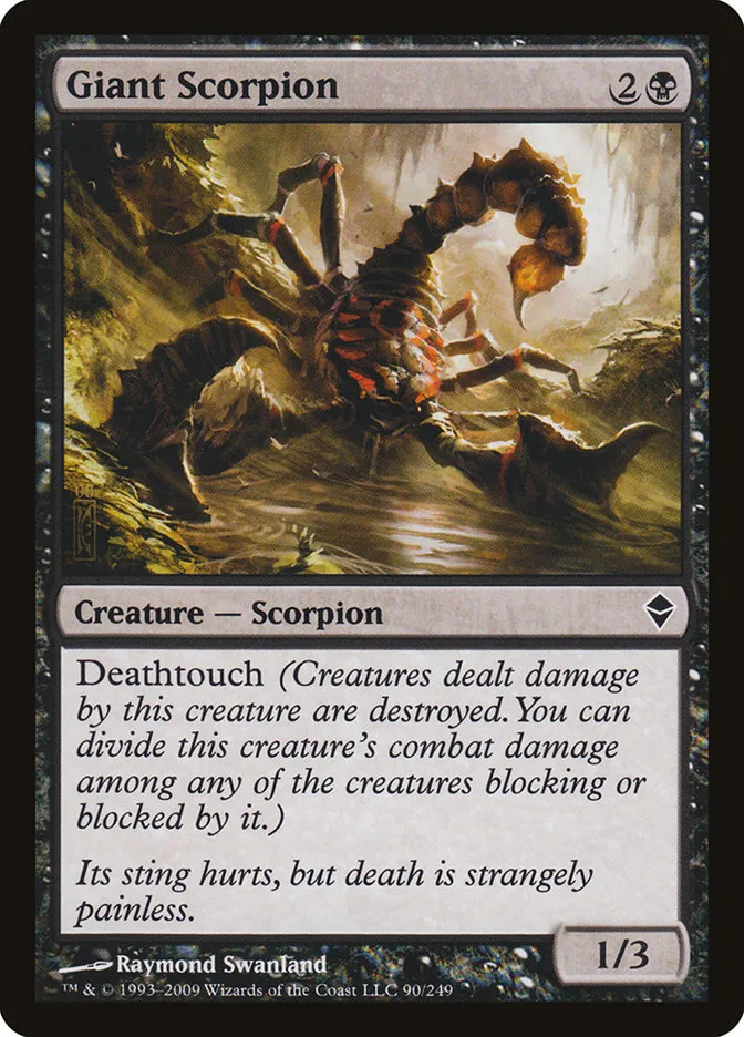 2009 Zendikar Giant Scorpion common #90 common card image
