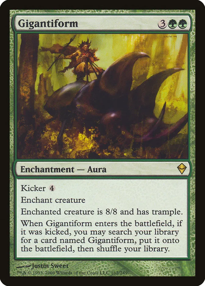 2009 Zendikar Gigantiform rare #162 rare card image